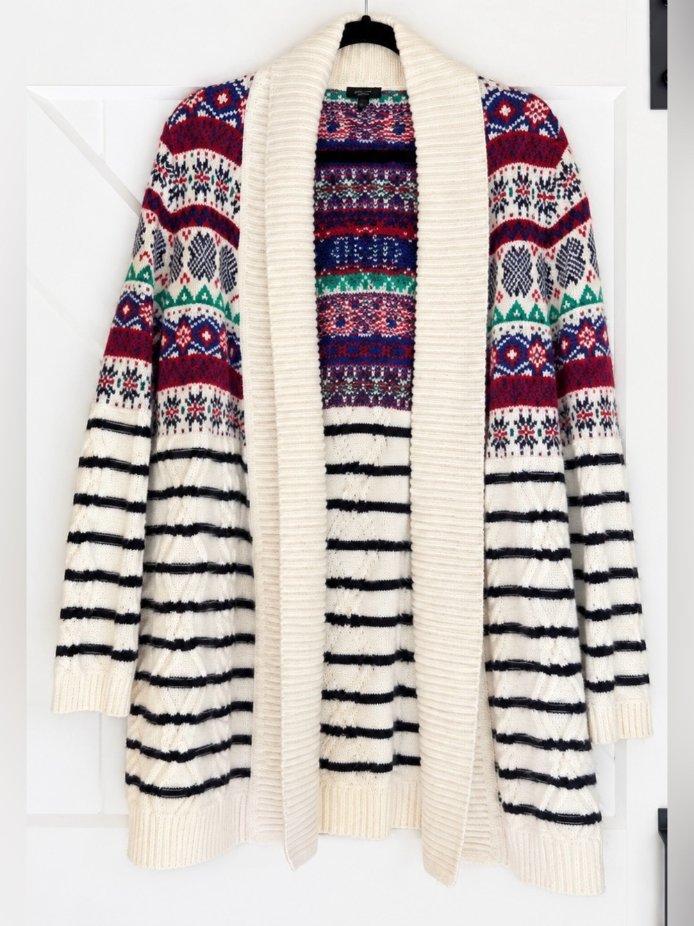Talbots Fair Isle Sweater Open Cardigan 1X